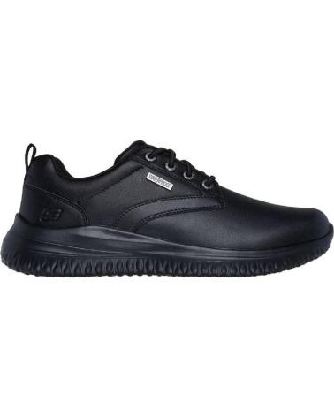 SKECHERS 210661 ZAPATOS CON CORDONES DE HOMBRE PIEL NEGRO