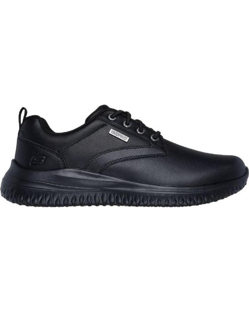 SKECHERS 210661 ZAPATOS CON CORDONES DE HOMBRE PIEL NEGRO
