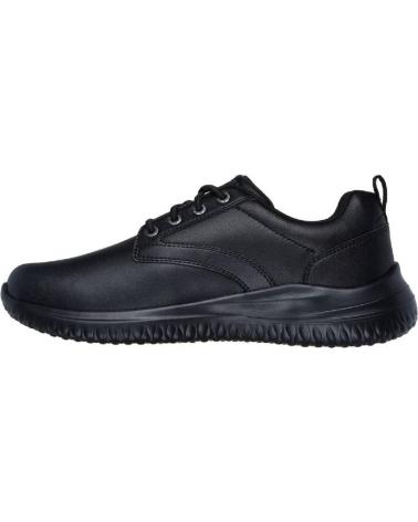 SKECHERS 210661 ZAPATOS CON CORDONES DE HOMBRE PIEL NEGRO