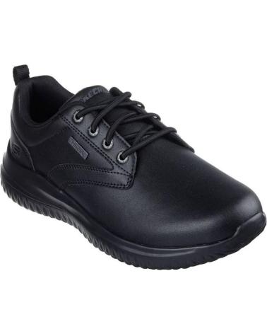 SKECHERS 210661 ZAPATOS CON CORDONES DE HOMBRE PIEL NEGRO