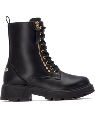 STIVALI MILITARI XTI 130543 NERI CON CERNIERA DORATA NEGRO