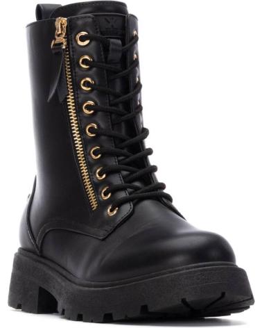 STIVALI MILITARI XTI 130543 NERI CON CERNIERA DORATA NEGRO