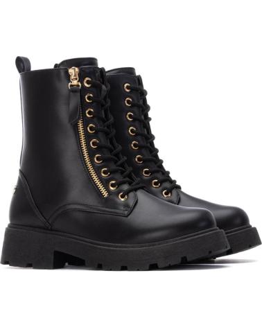 STIVALI MILITARI XTI 130543 NERI CON CERNIERA DORATA NEGRO