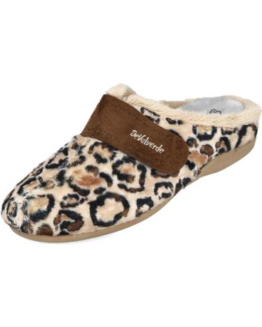 DEVALVERDE 6084 ZAPATILLAS DE CASA ANIMAL PRINT BEIGE BEIG