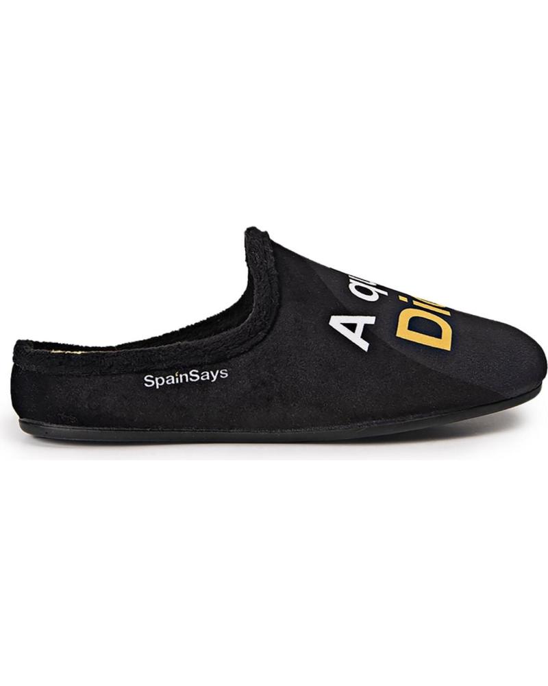 MARPEN HAUSSCHUHE MIT SPRUCH 'MORGENSTUND HAT GOLD IM MUND' SCHWARZ NEGRO