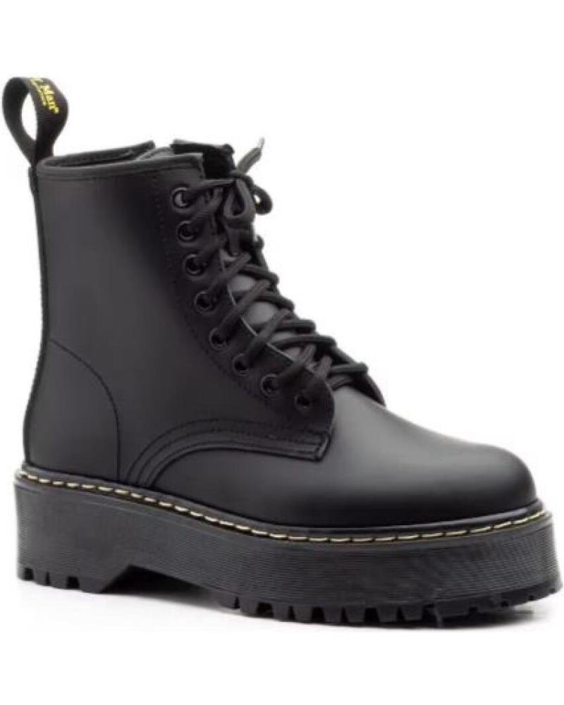 JAM BOTAS MILITARES DE PIEL NEGRAS CON PLATAFORMA NEGRO