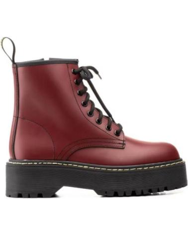 JAM LEATHER PLATFORM MILITARY BOOTS - BURGUNDY AZUL