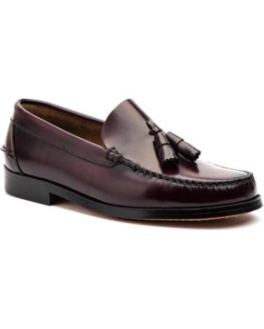 JAM LEATHER LOAFERS WITH TASSELS AND LEATHER SOLE - CLASSIC BROWN MARRóN