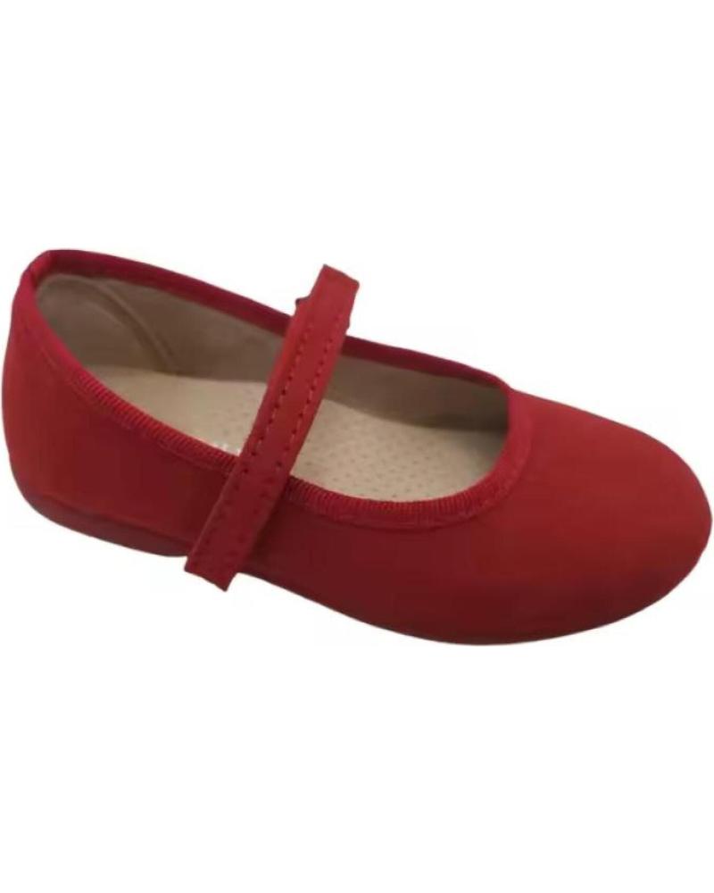 CONDIZ STOFF-BALLERINAS ROT MIT KLETTVERSCHLUSSRIEMEN - GRÖSSEN 20 BIS 38 ROJO