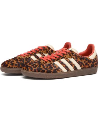 SCARPE ADIDAS SAMBA OG JI2734 STAMPA ANIMALIER LEOPARDO CON DETTAGLI CREMA E ROSSI BROWN