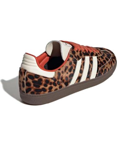 SCARPE ADIDAS SAMBA OG JI2734 STAMPA ANIMALIER LEOPARDO CON DETTAGLI CREMA E ROSSI BROWN