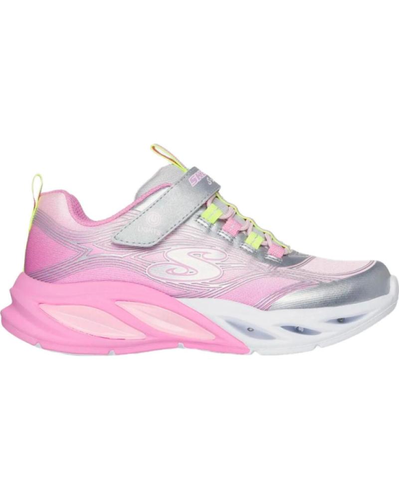 SKECHERS S-LIGHTS COSMIC GLOW PLATA CON LUCES PLATEADO