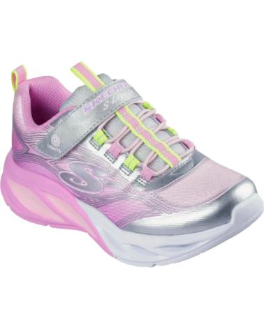 SKECHERS S-LIGHTS COSMIC GLOW PLATA CON LUCES PLATEADO