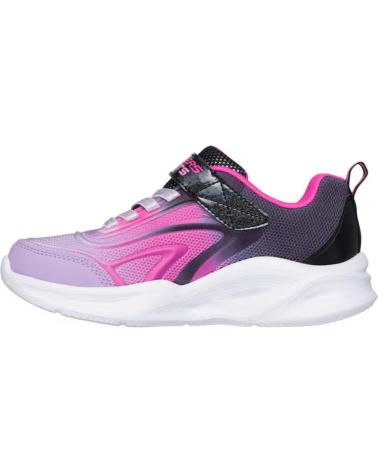 SKECHERS S-LIGHTS SOLA GLOW NEGRO MORADO ROSA CON LUCES NEGRO