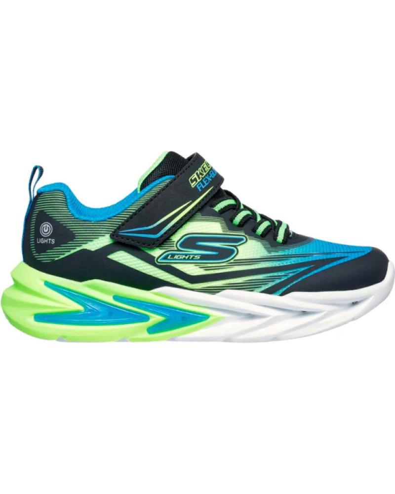 SKECHERS 400139L NEGRO AZUL VERDE NEÓN NEGRO-AZUL