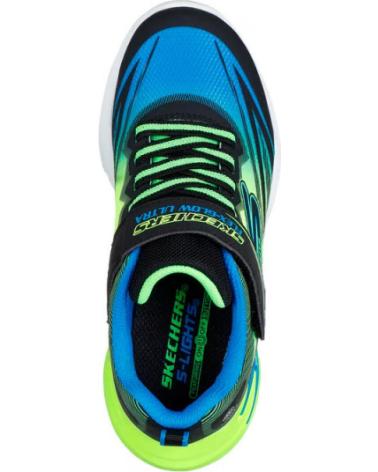 SKECHERS 400139L NEGRO AZUL VERDE NEÓN NEGRO-AZUL