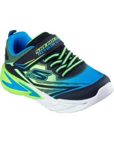 SKECHERS 400139L NEGRO AZUL VERDE NEÓN NEGRO-AZUL