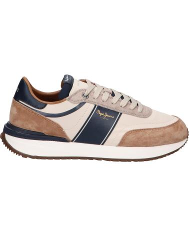 PEPE JEANS SNEAKER BUSTER SERIE M PMS600008 COGNAC MIT BLAUEN DETAILS 879COGNAC