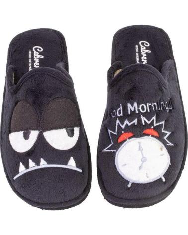 CABRERA PANTOFOLE NERE MODELLO 2934 CON DESIGN DIVERTENTE NEGRO