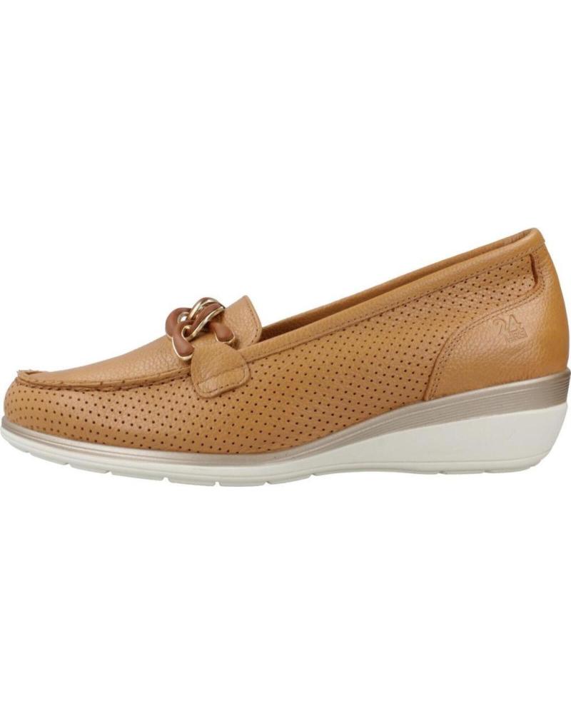 24 HORAS ZAPATOS CONFORT MUJER MODELO 26410 COLOR MARRON CUERO