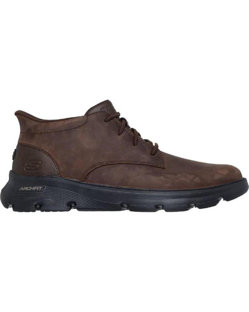SKECHERS 205514 BROWN LEATHER SLIP-INS BOOT MARRON