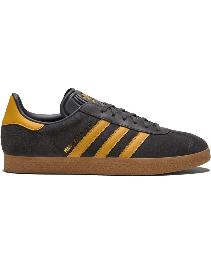 ADIDAS GAZELLE MANCHESTER UNITED JR1410 UTILITY BLACK / AMARELO PRELOVED GREY