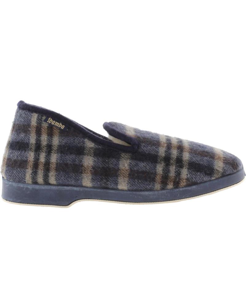 VICTORIA 202061 COMFORTABLE PLAID NAVY HOUSE SLIPPERS MARINO