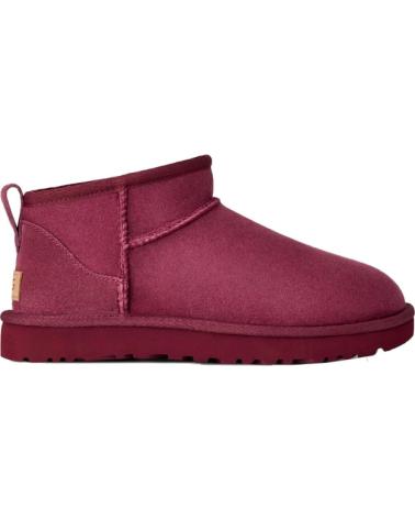 UGG BOTINES PLANOS MUJER CLASSIC ULTRA MINI BURDEOS ROJO