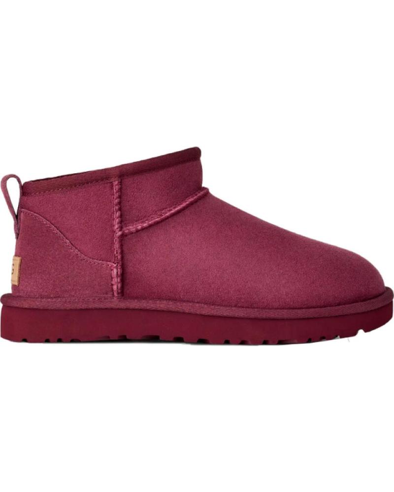 UGG BOTINES PLANOS MUJER CLASSIC ULTRA MINI BURDEOS ROJO