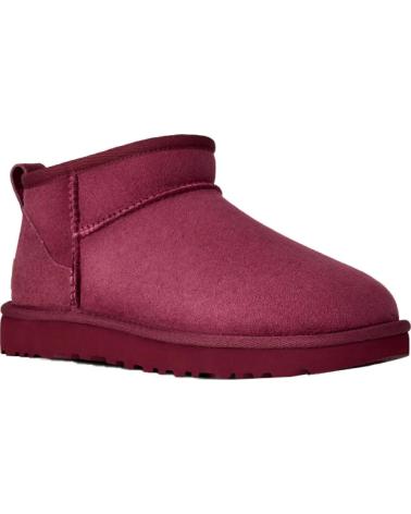 UGG BOTINES PLANOS MUJER CLASSIC ULTRA MINI BURDEOS ROJO