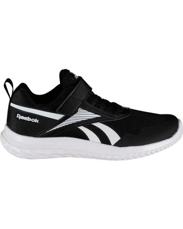 REEBOK SCARPA SPORTIVA ELASTICA CON VELCRO BLACK-WHITE PER BAMBINI NEGRO