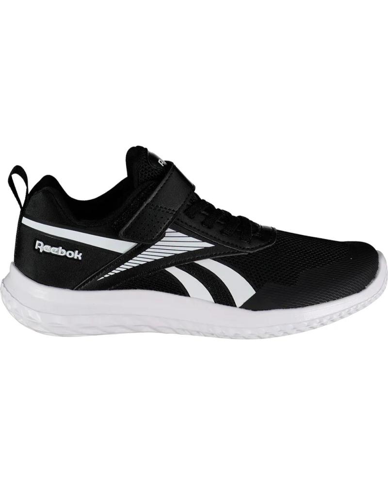 REEBOK SCARPA SPORTIVA ELASTICA CON VELCRO BLACK-WHITE PER BAMBINI NEGRO