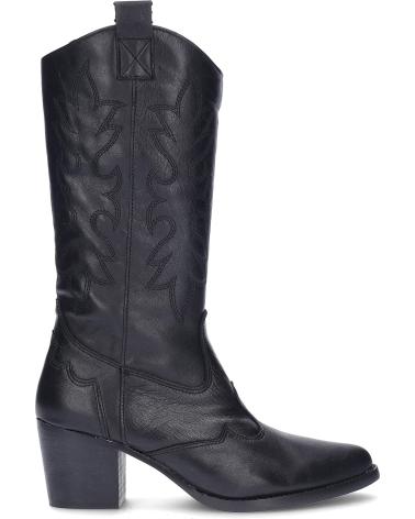 YOWAS BOTAS DE PIEL PARA MUJER 1371-2 TEJANA NEGRO