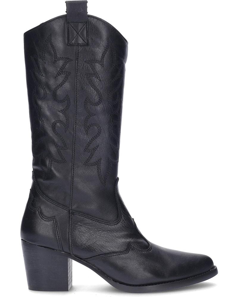 YOWAS BOTAS DE PIEL PARA MUJER 1371-2 TEJANA NEGRO