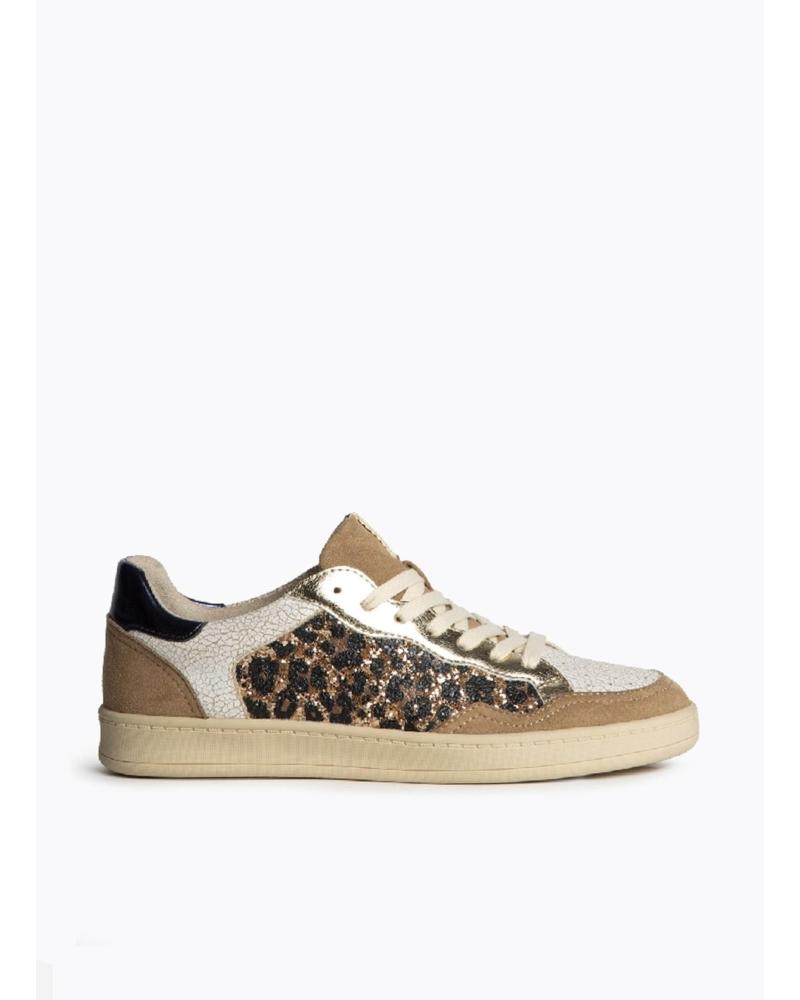 ZAPATILLAS CASUAL KESLEM DORADAS CON DETALLES ANIMAL PRINT ORO