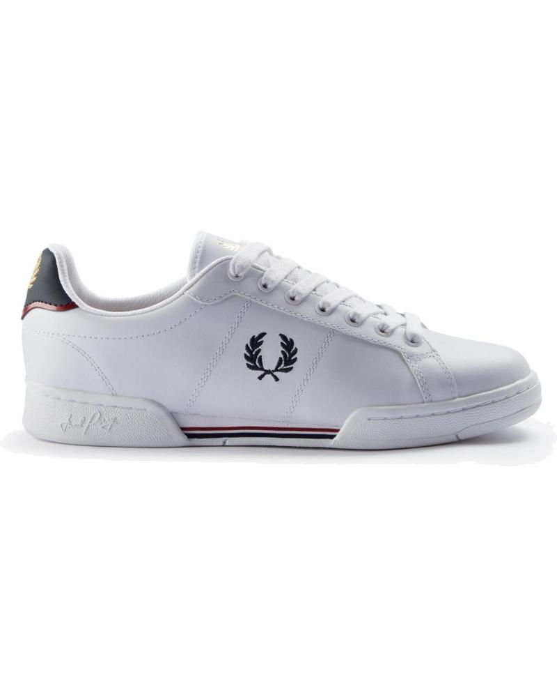 FRED PERRY B722 LEATHER B6311 - NAVY - 45 WHITE