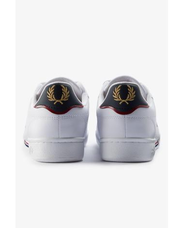 FRED PERRY B722 LEATHER B6311 - NAVY - 45 WHITE