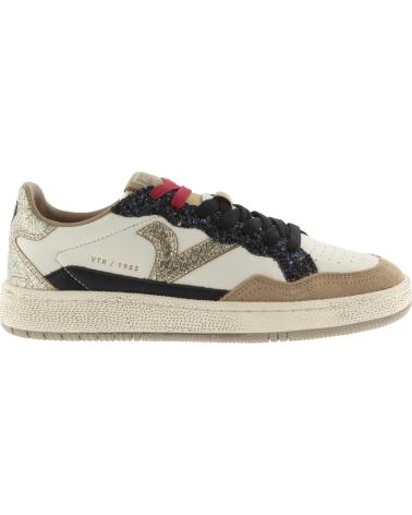 VICTORIA ZAPATILLAS DE PIEL SMASH GLITTER 8806113 TAUPE
