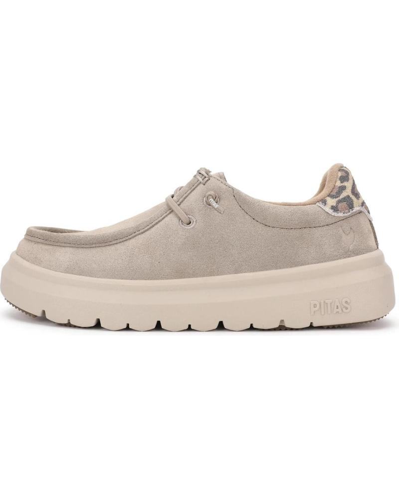 WALK IN PITAS LYON - ZAPATO WALLABI DE MUJER DE NOBUCK HIDROFUGADO BEIGE