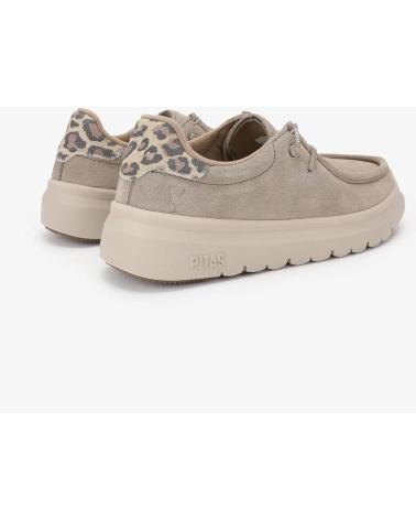 WALK IN PITAS LYON - ZAPATO WALLABI DE MUJER DE NOBUCK HIDROFUGADO BEIGE