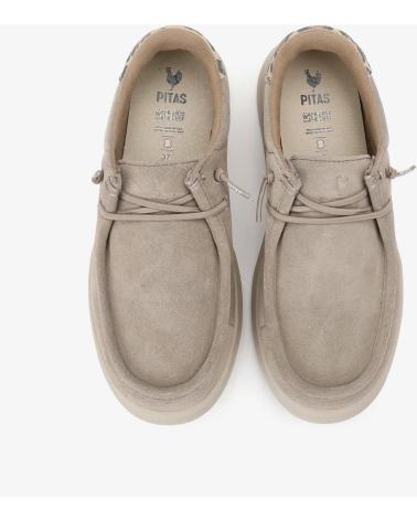 WALK IN PITAS LYON - ZAPATO WALLABI DE MUJER DE NOBUCK HIDROFUGADO BEIGE