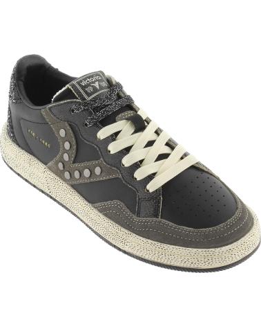VICTORIA ZAPATILLAS DE PIEL SMASH TACHUELAS 8806115 NEGRO
