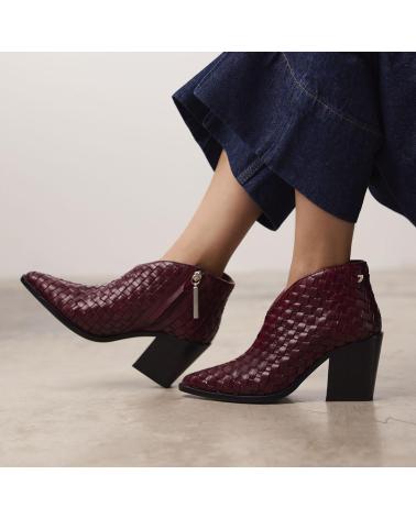 GIOSEPPO BOTINES TRENZADO TACON PIEL TAMASI 73572 GRANATE