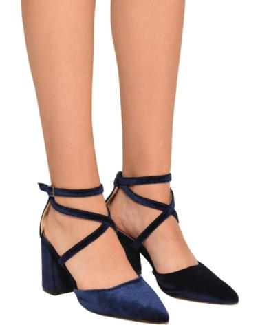 AZAREY ZAPATOS DE SALON CON TACON TERCIOPELO AZUL