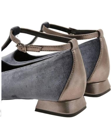 AZAREY BAILARINAS DE TERCIOPELO CON TACON GRIS