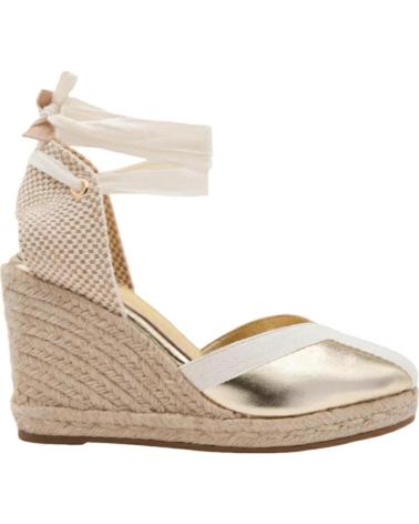 AZAREY ALPARGATAS DE YUTE CON CINTAS ACABADO EN V GOLD