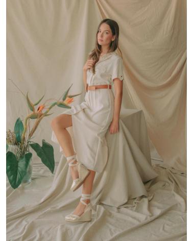 AZAREY ALPARGATAS DE YUTE CON CINTAS ACABADO EN V GOLD