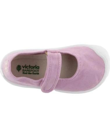 VICTORIA BARFUSS-BALLERINAS LEINEN KLETTVERSCHLUSS ROSENBLÜTEN-ROSA BOSCO 1370109 PETALO
