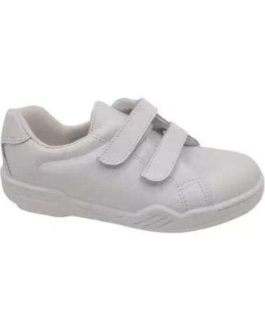 FLOSSY ZAPATILLAS DEPORTIVAS ESCOLARES REFORZADAS BLANCAS CON VELCR BLANCO