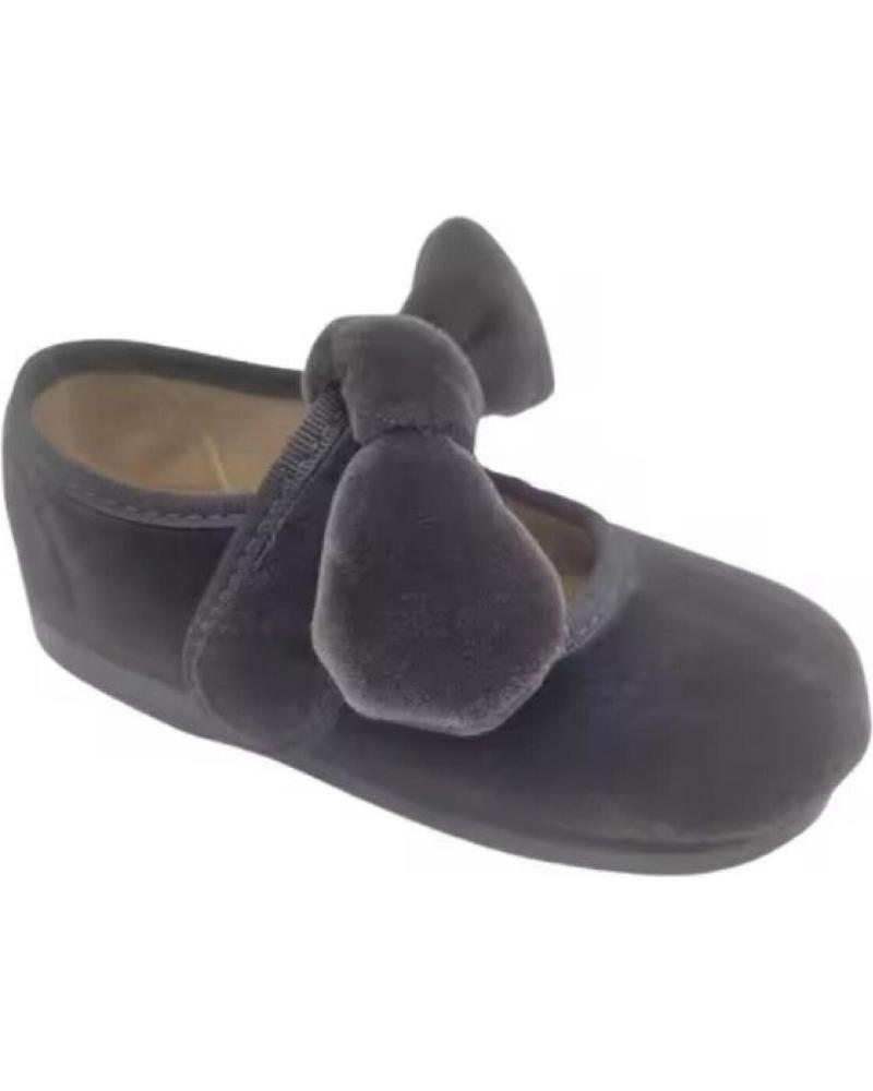 CONDIZ MERCEDITA DE NINA DE TERCIOPELO CON LAZO Y VELCRO HECHO EN E GRIS